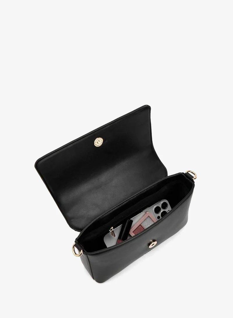 Flora Bella By Shoexpress BLACK Textured Crossbody Bag With Detachable Strap for Women | Best Price UAE