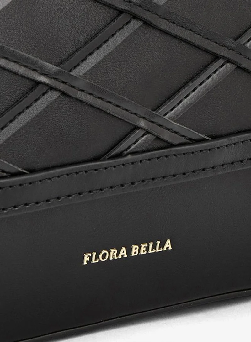 Flora Bella By Shoexpress BLACK Textured Crossbody Bag With Detachable Strap for Women | Best Price UAE