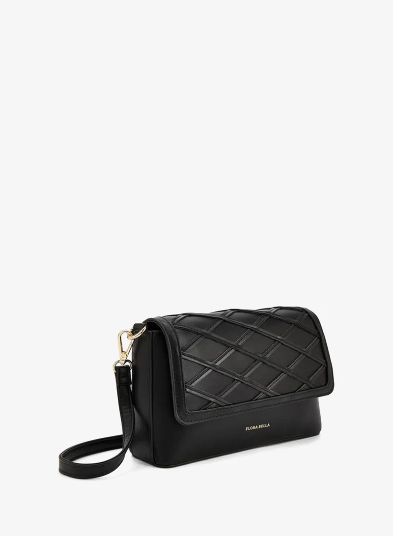 Flora Bella By Shoexpress BLACK Textured Crossbody Bag With Detachable Strap for Women | Best Price UAE