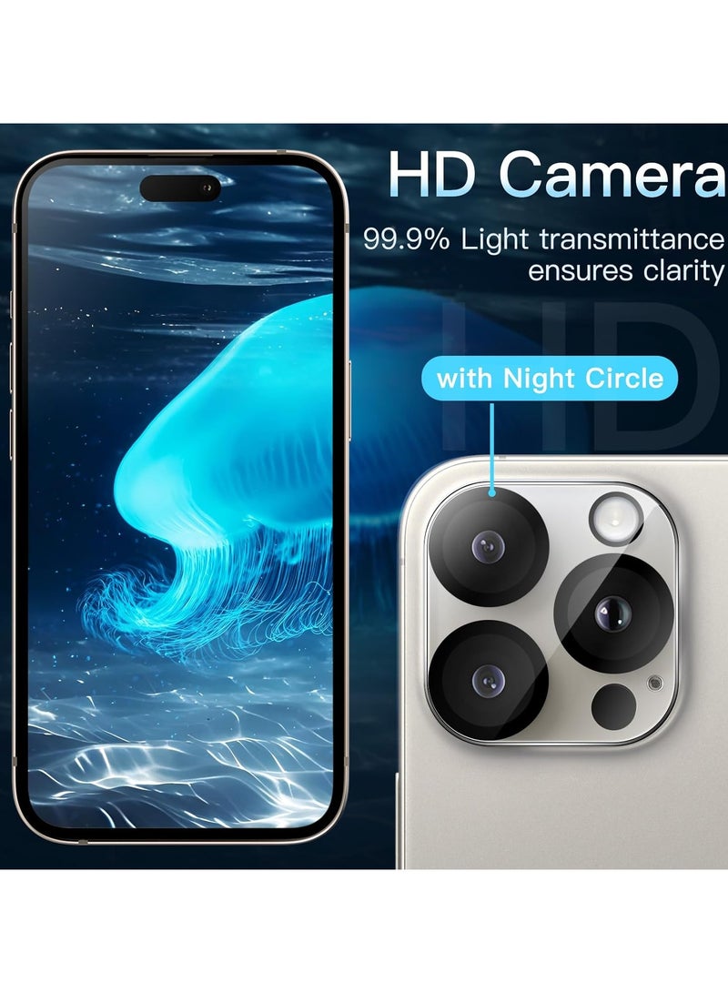 Denx Camera Lens Protector for iPhone 16 Pro/iPhone 16 Pro Max, Shatterproof, Ultra-thin Aluminum Alloy Ring, Camera Lens Protective Film Transparent - Image 3