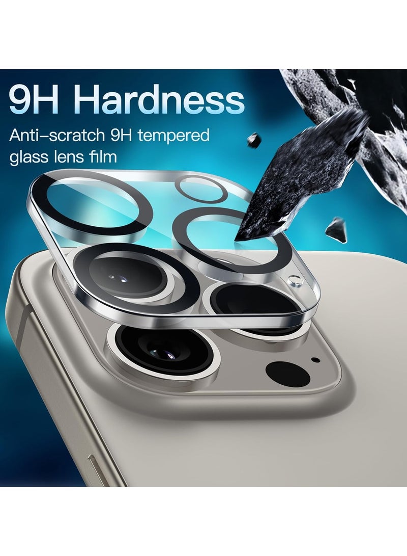 Denx Camera Lens Protector for iPhone 16 Pro/iPhone 16 Pro Max, Shatterproof, Ultra-thin Aluminum Alloy Ring, Camera Lens Protective Film Transparent - Image 4