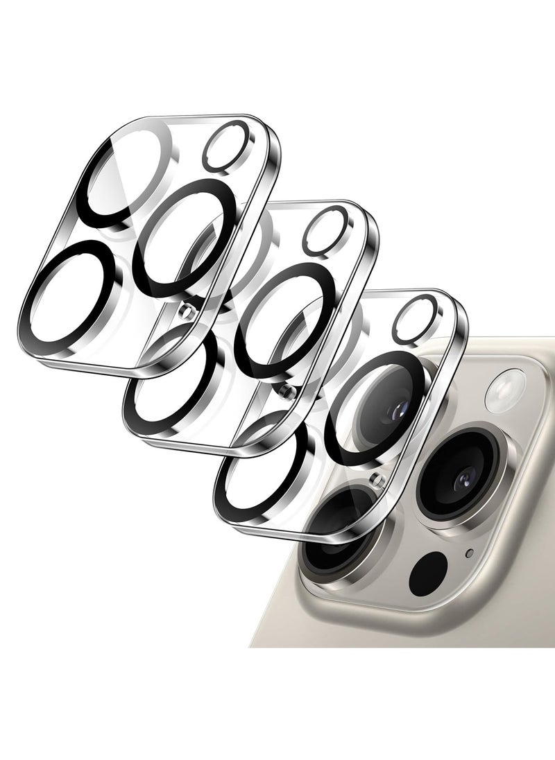 Denx Camera Lens Protector for iPhone 16 Pro/iPhone 16 Pro Max, Shatterproof, Ultra-thin Aluminum Alloy Ring, Camera Lens Protective Film, (Clear)  - Image 1