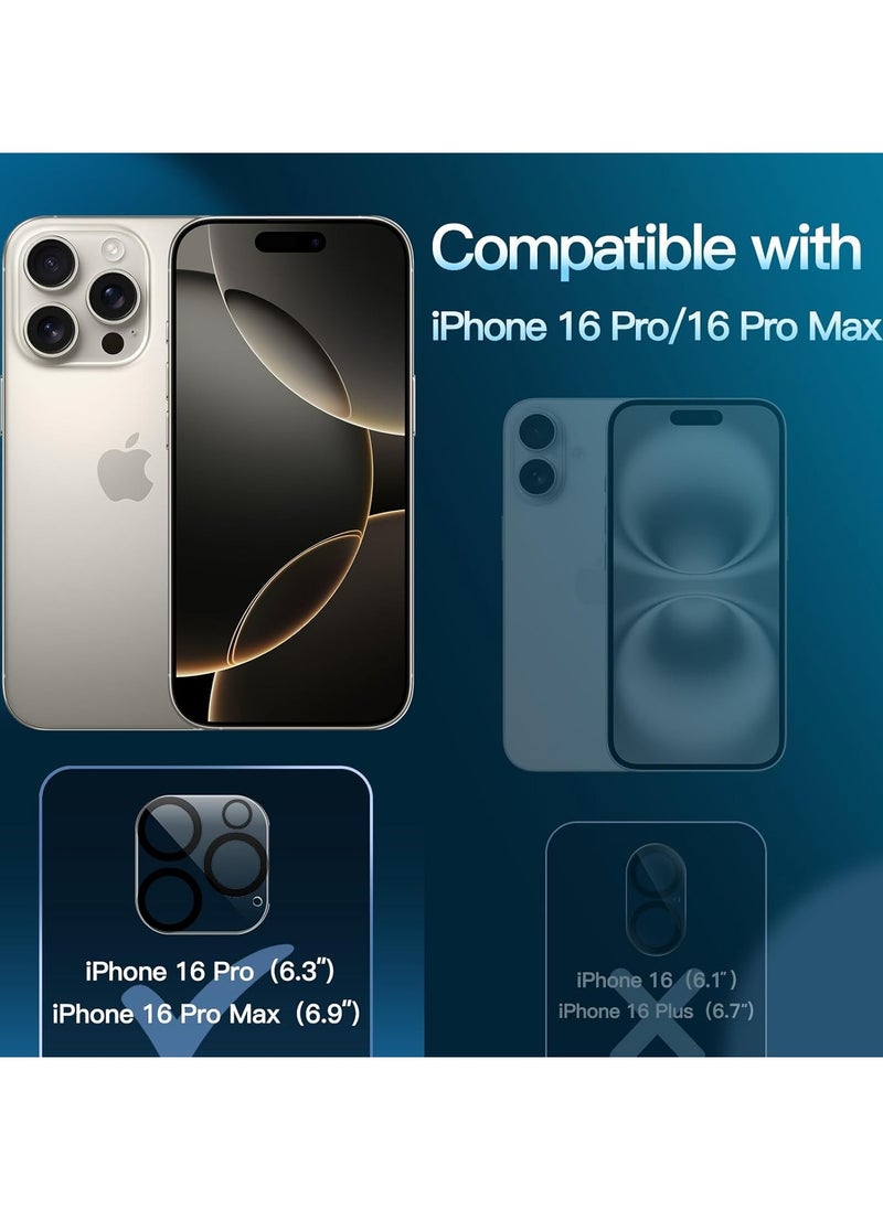 Denx Camera Lens Protector for iPhone 16 Pro/iPhone 16 Pro Max, Shatterproof, Ultra-thin Aluminum Alloy Ring, Camera Lens Protective Film, (Clear)  - Image 2