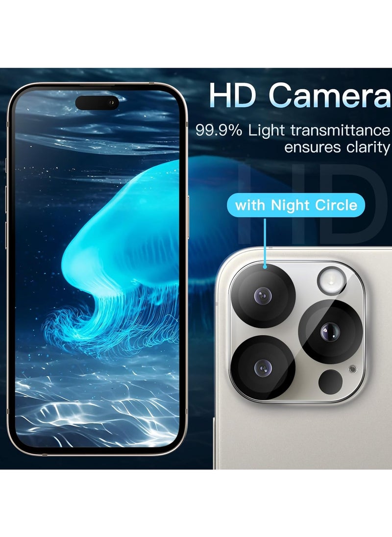Denx Camera Lens Protector for iPhone 16 Pro/iPhone 16 Pro Max, Shatterproof, Ultra-thin Aluminum Alloy Ring, Camera Lens Protective Film, (Clear)  - Image 3