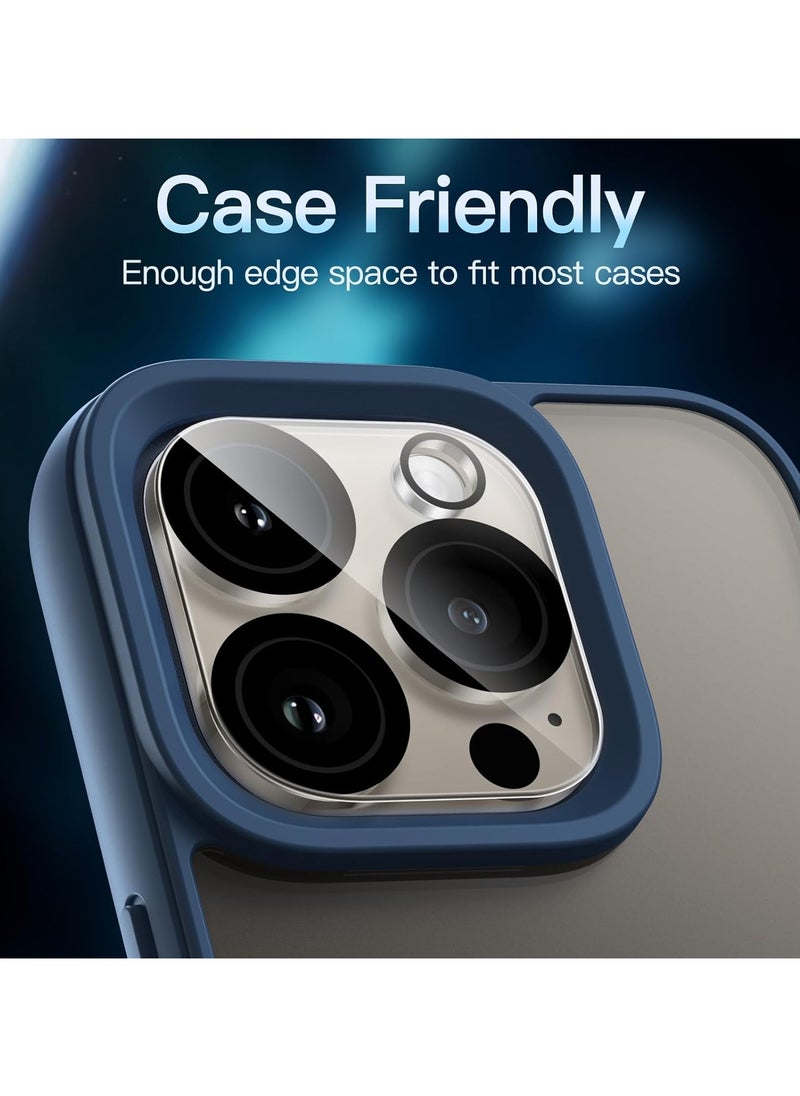 Denx - Camera Lens Protector for iPhone 16 Pro/iPhone 16 Pro Max, Shatterproof, Ultra-thin Aluminum Alloy Ring, Camera Lens Protective Film, (Clear) - Image 1