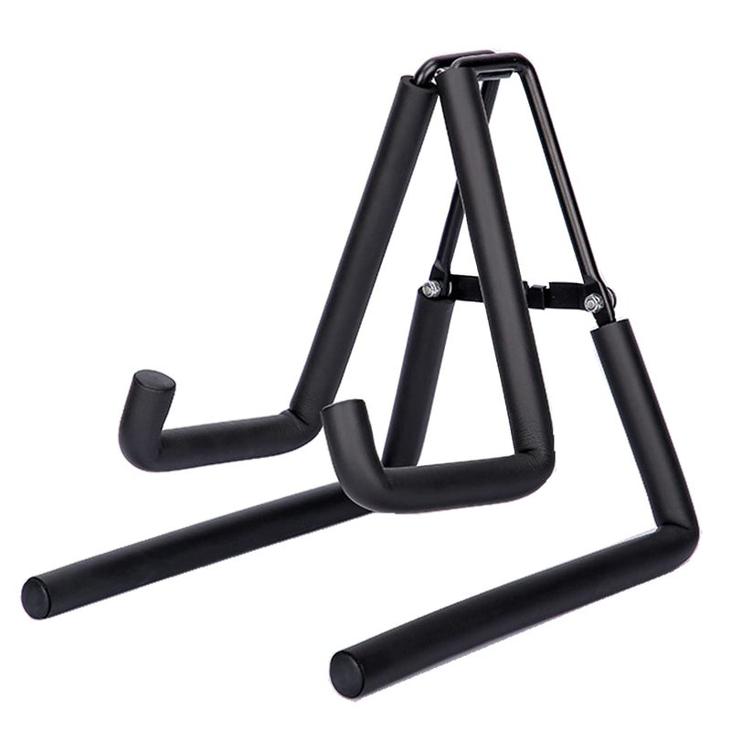 Farcaya Farcaya Ukulele Stand Floor Foldable Standing Holder for Uke Violin Instrument A Frame Metal Thick Sponge Padded Nonslip Portable Black