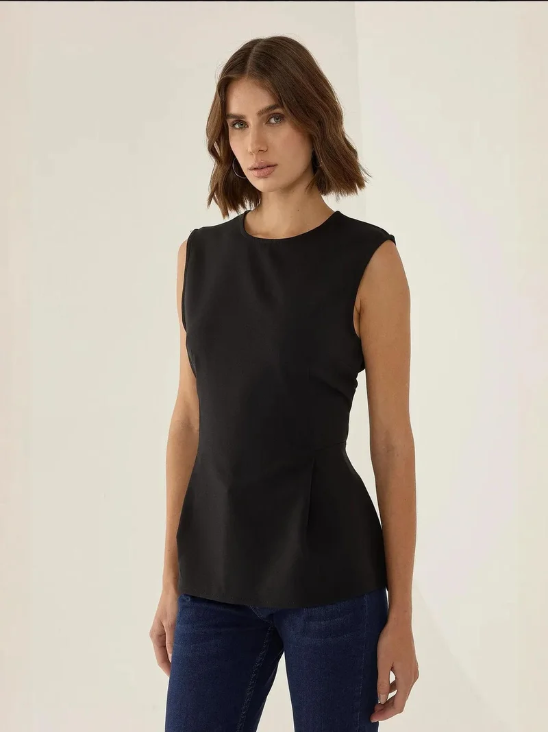 HICCUP Black Peplum Top