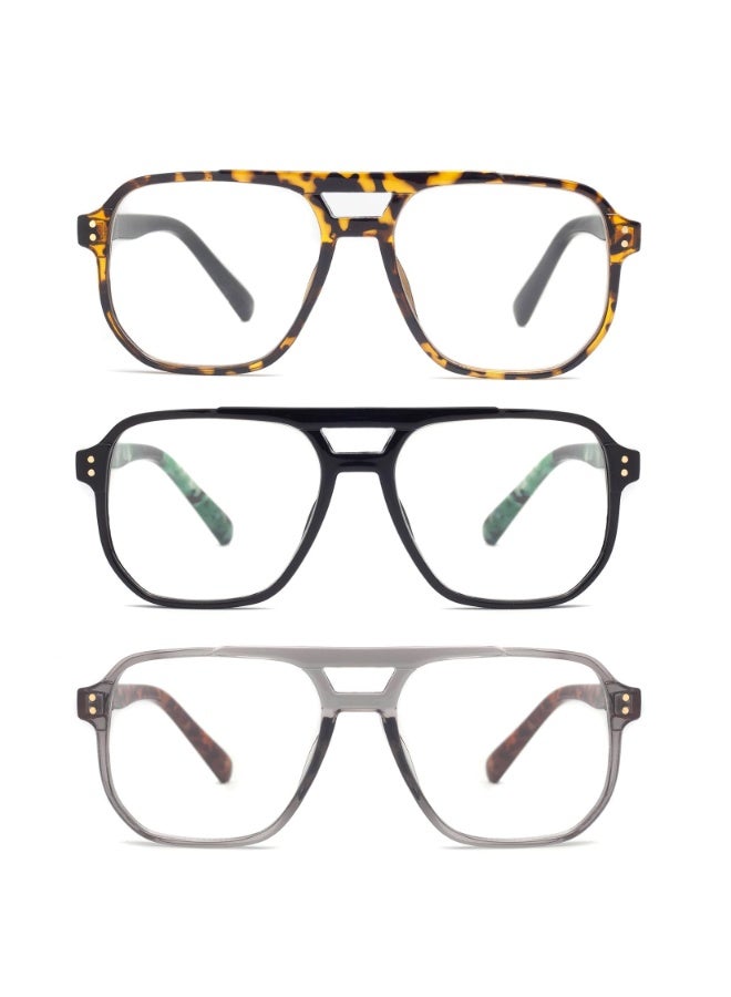 SahlTech 3 Pack Anti-Blue Light Reading Glasses Lightweight Eyewear Reader for Men Women Computer Readers (+1.5) - Image 2