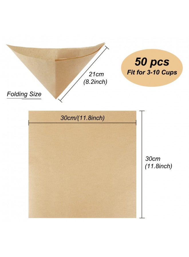 BYKITCHEN BYKITCHEN Pour Over Coffee Filter, Squares, Natural Unbleached Disposable Coffee Filter Papers for Pour Over Coffee Maker Drippers and More(Set of 50 & Fit for 3-10 Cups)  - Image 1