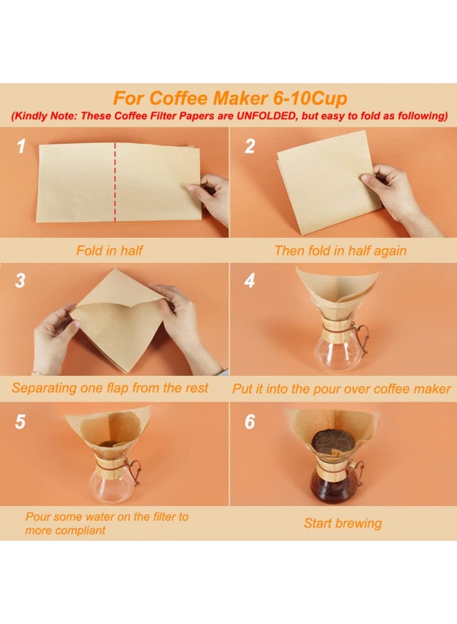 BYKITCHEN BYKITCHEN Pour Over Coffee Filter, Squares, Natural Unbleached Disposable Coffee Filter Papers for Pour Over Coffee Maker Drippers and More(Set of 50 & Fit for 3-10 Cups)  - Image 3