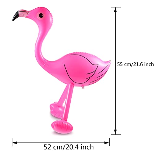 Yaomiao Inflatable Pink Flamingo Summer Beach Luau Birthday Party Accessories for Outdoor Indoor Hawaiian Party Decoration(6 Pieces) - Image 4