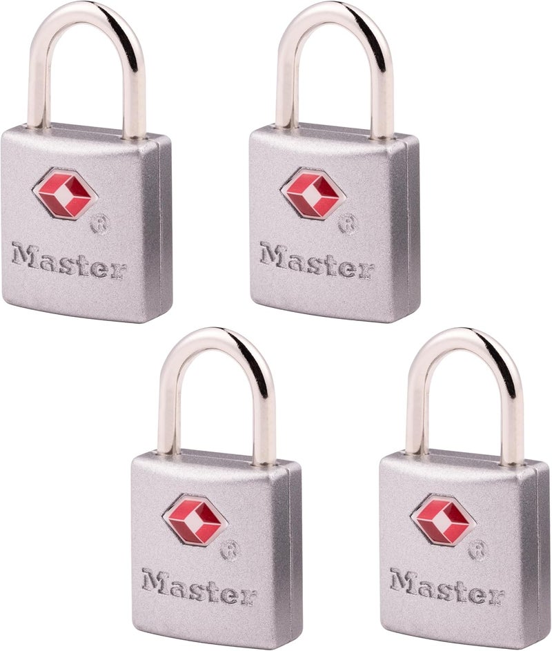 Master Lock TSA-Accepted Keyed Luggage Padlocks - 4 Pack, 7/8 in. Wide - Image 1