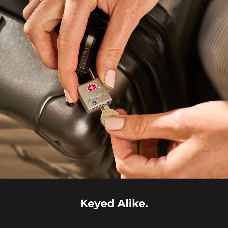 Master Lock TSA-Accepted Keyed Luggage Padlocks - 4 Pack, 7/8 in. Wide - Image 5