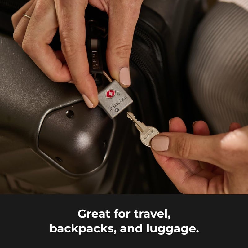 Master Lock TSA-Accepted Keyed Luggage Padlocks - 4 Pack, 7/8 in. Wide - Image 3