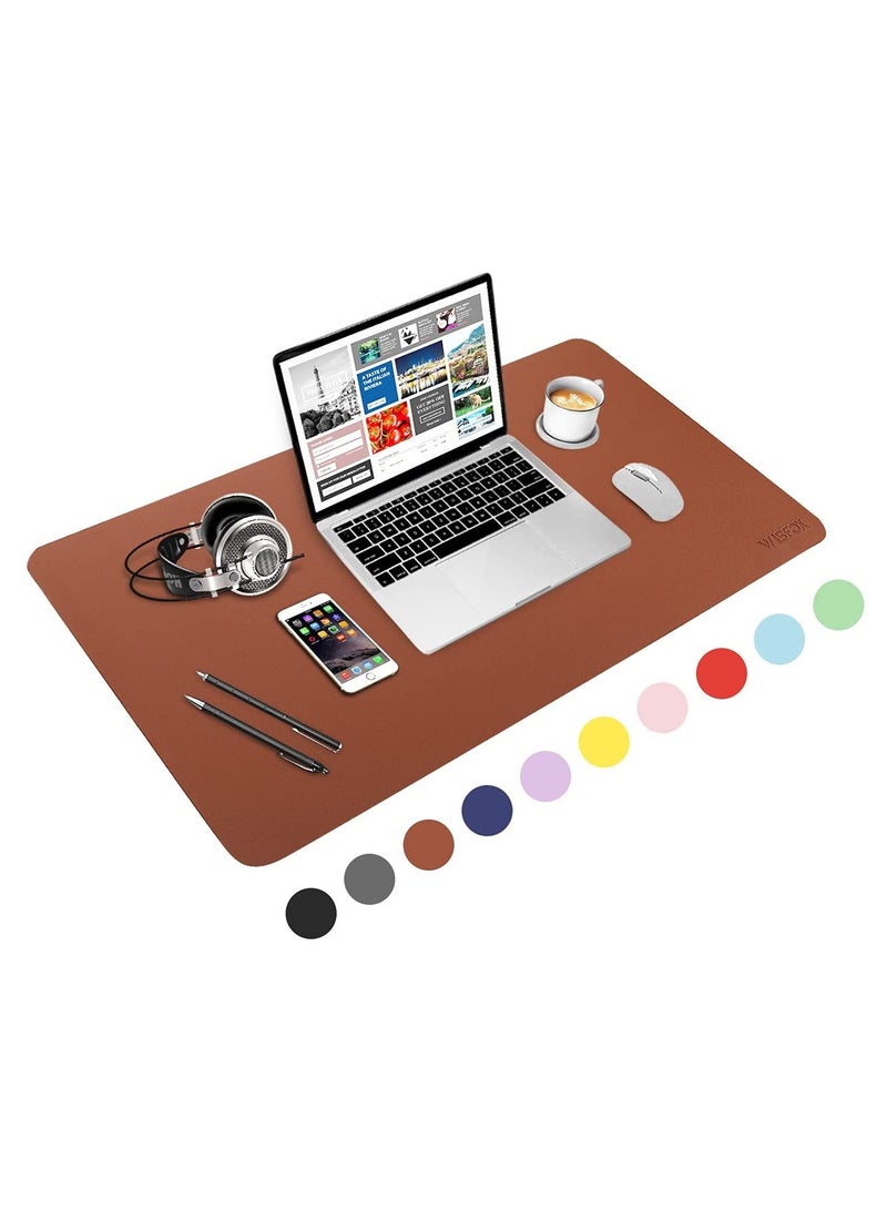 YONK Large Desk Pad, Non Slip PU Leather Desk Mouse Pad Waterproof Desk Pad Protector, Dual Side Use Desk Writing Mat for Office Home, 80cm x 40cm - Image 5