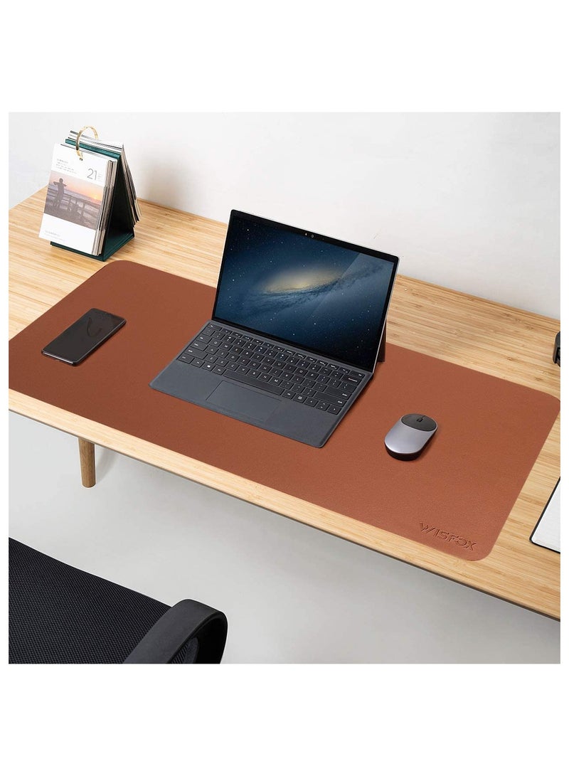 YONK Large Desk Pad, Non Slip PU Leather Desk Mouse Pad Waterproof Desk Pad Protector, Dual Side Use Desk Writing Mat for Office Home, 80cm x 40cm - Image 4