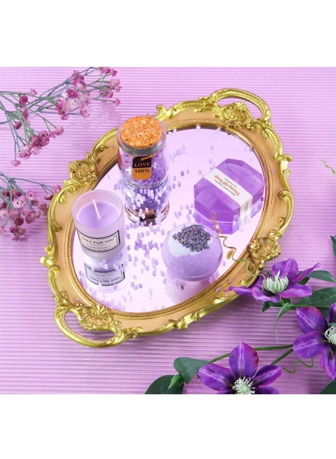 Premium Purple Self-Care Gift Set - Relaxing Bath Bombs  Soothing Candles & More for Ultimate Pampering - Image 3