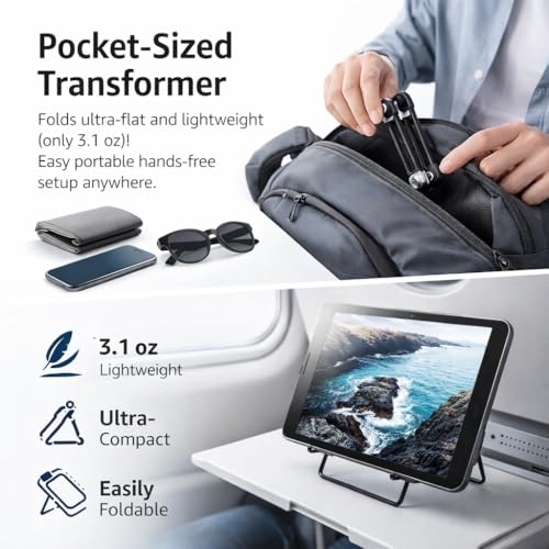 Mizi Adjustable Tablet Stand Holder – Foldable Non-Slip Desk Cradle for 9–12.9" Tablets, iPad, Samsung Galaxy Tab, Kindle Fire & More – Multi-Angle Display Stand for Tablets, Photos & Frames – Black - Image 4