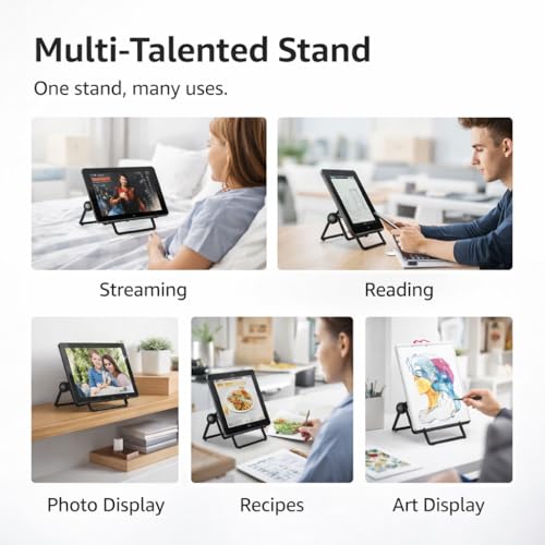 Mizi Adjustable Tablet Stand Holder – Foldable Non-Slip Desk Cradle for 9–12.9" Tablets, iPad, Samsung Galaxy Tab, Kindle Fire & More – Multi-Angle Display Stand for Tablets, Photos & Frames – Black - Image 5