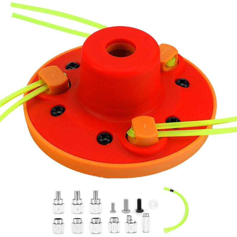 Quintillus Universal Weed Eater Head,H09 Weed Wacker Head Grass Trimmer Head Compatible with Ego, Ryobi,Echo,Weed Warrior with 12pc 11in / .095" Triangle Trimmer Line ï¼ˆNot for Kobaltï¼‰ - Image 1