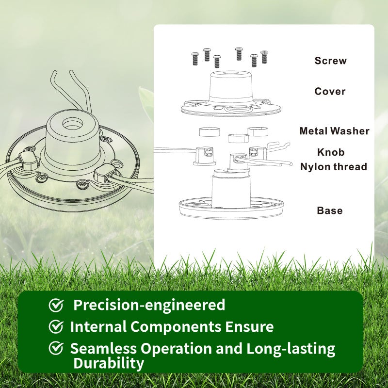 Quintillus Universal Weed Eater Head,H09 Weed Wacker Head Grass Trimmer Head Compatible with Ego, Ryobi,Echo,Weed Warrior with 12pc 11in / .095" Triangle Trimmer Line ï¼ˆNot for Kobaltï¼‰ - Image 3