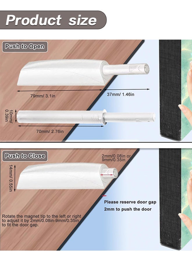 Sweet Life 4 Pack Push to Open Door Latch Cabinet Hardware Magnetic Push Latches & Lock for Push Release Drawer Pull Tip on Closet Close Touch Locking Strong Pop Out, White - Image 4