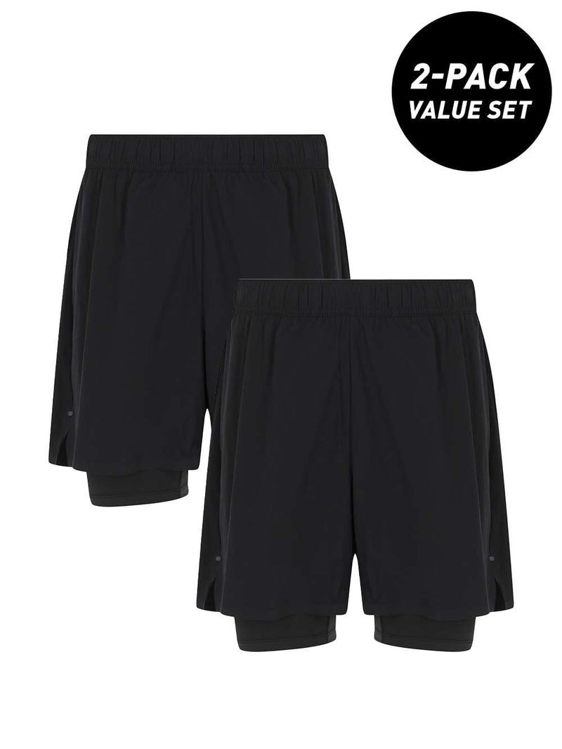 Athlex Men's 2-Pack 2-in-1 Running Shorts – Lightweight & Breathable Athletic Shorts with Inner Compression Liner for Training & Workouts - Image 2