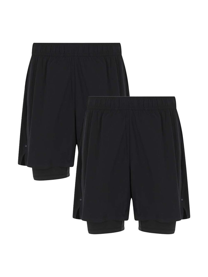 Athlex Men's 2-Pack 2-in-1 Running Shorts – Lightweight & Breathable Athletic Shorts with Inner Compression Liner for Training & Workouts - Image 1