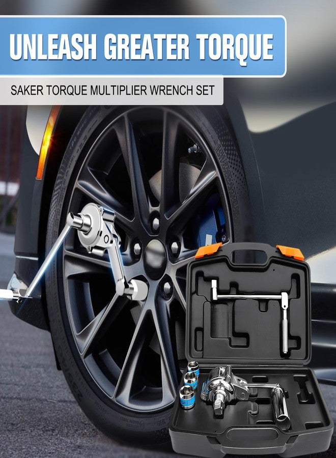 Saker Torque Multiplier Wrench Set-Heavy Duty Labor-Saving Nut Disassembly Tool with 11/16" 3/4”13/16", 17mm/19mm/21mm Sockets Perfect for Loosening Car Tire Lug Nuts - Image 5