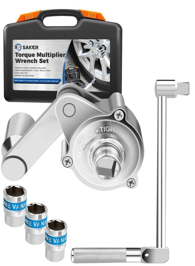 Saker Torque Multiplier Wrench Set-Heavy Duty Labor-Saving Nut Disassembly Tool with 11/16" 3/4”13/16", 17mm/19mm/21mm Sockets Perfect for Loosening Car Tire Lug Nuts - Image 1