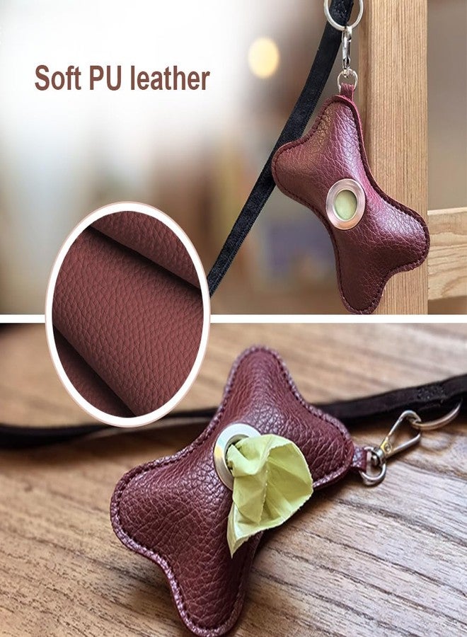 DONGKER Dog Poop Bag Holder,Leather Dog Waste Bag Dispenser Zipered Pouch with Carabiner Clip Attached to Any Leashes for Walking Outdoor Travelling(No Poo Bags Include) - Image 5