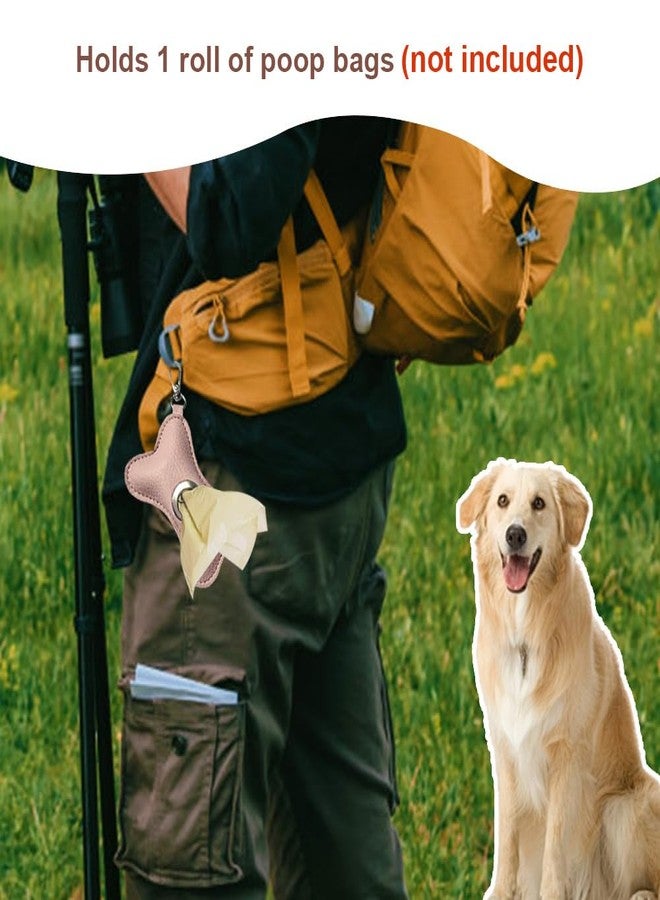 DONGKER Dog Poop Bag Holder,Leather Dog Waste Bag Dispenser Zipered Pouch with Carabiner Clip Attached to Any Leashes for Walking Outdoor Travelling(No Poo Bags Include) - Image 3
