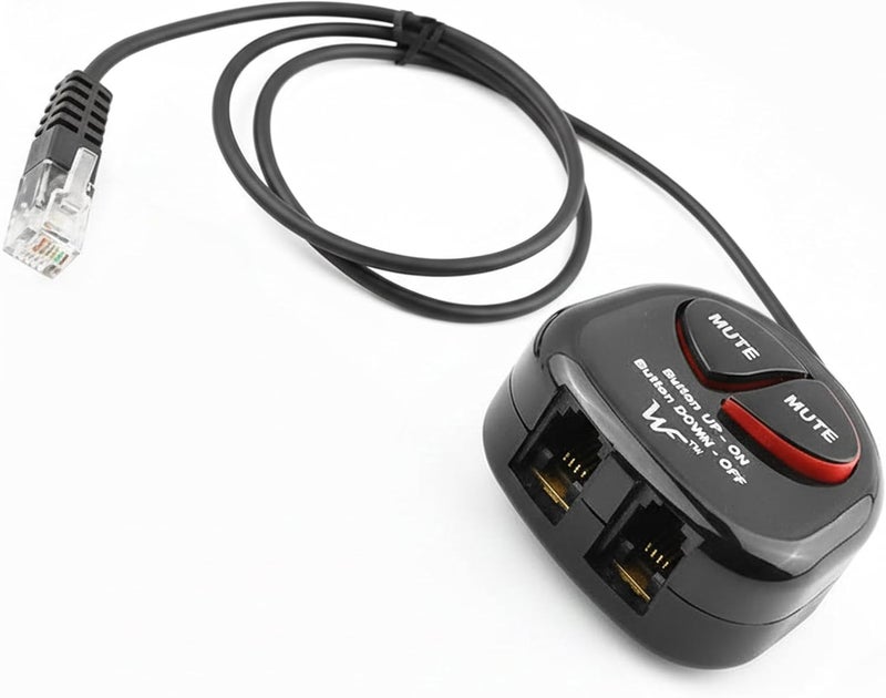 WirelessFinest Telephone Training Adapter Y Splitter+Mute Button for Headset for Nortel Meridican, Norstar, Avaya, Ashtra, Mitel, Polycom, Ge and Other IP Phone - Image 1