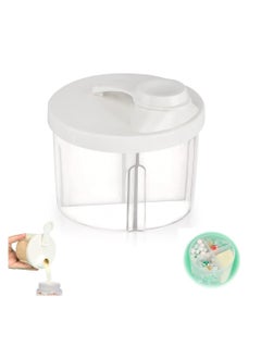 Baby Formula Dispenser,Non-Spill Rotating 4-Compartment Formula Container,Milk Powder Dispenser with Snap-On Lid,Baby Feeding Travel Storage Container ,Large Capacity Formula Container White
