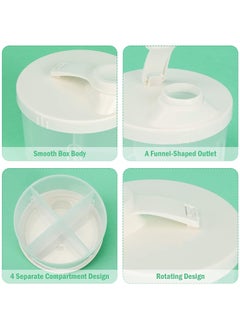 joybuy Baby Formula Dispenser,Non-Spill Rotating 4-Compartment Formula Container,Milk Powder Dispenser with Snap-On Lid,Baby Feeding Travel Storage Container ,Large Capacity Formula Container White  - Image 4