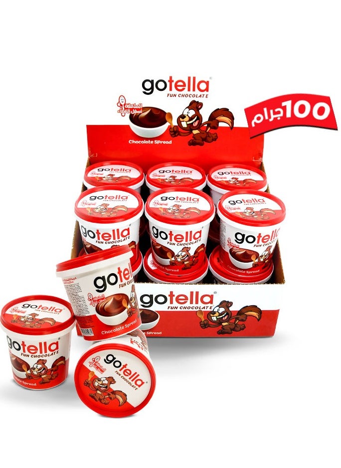 Gotella Chocolate - gotella Fun Chocolate Spread With hazelnut 100 gm pack 12 pieces - Image 1