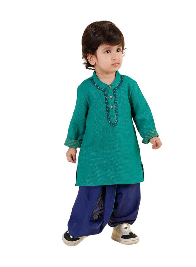 Fabindia Blue Cotton 2Pc Dhoti Set - Image 1
