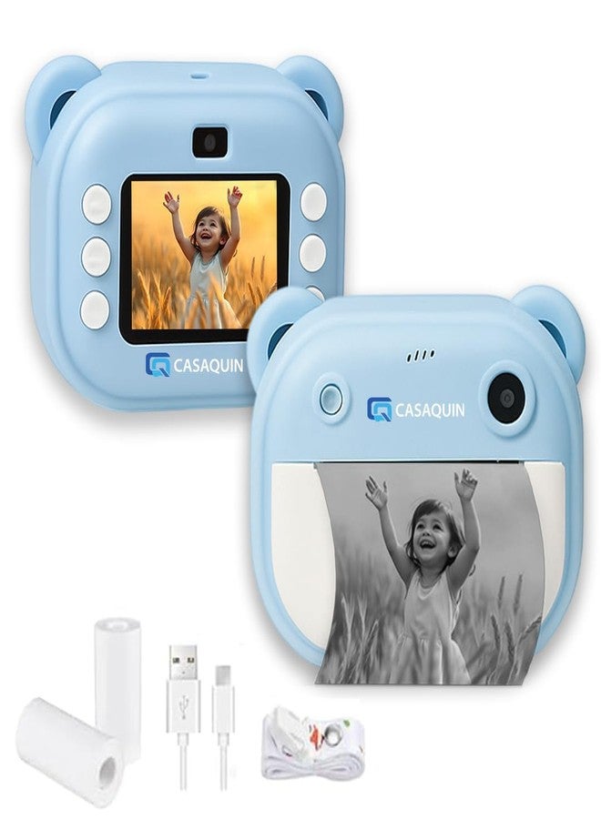 Casaquin Kids Instant Print Camera Â- 100MP Mini Digital HD Photo & Video Camcorder with Games | Fun Learning Toy for Boys & Girls Ages 3-12 | Includes 2 Print Rolls, 32 GB - Image 1