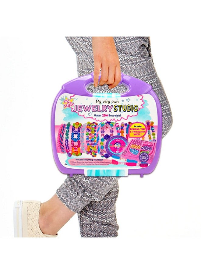 Just My Style Just My Style My Very Own Jewelry Studio, Personalized Bracelet Making Kit With 1700+ Beads, Bead Kit Great for On-The-Go, Travel DIY Custom Accessories for Ages 6, 7, 8, 9 - Image 1