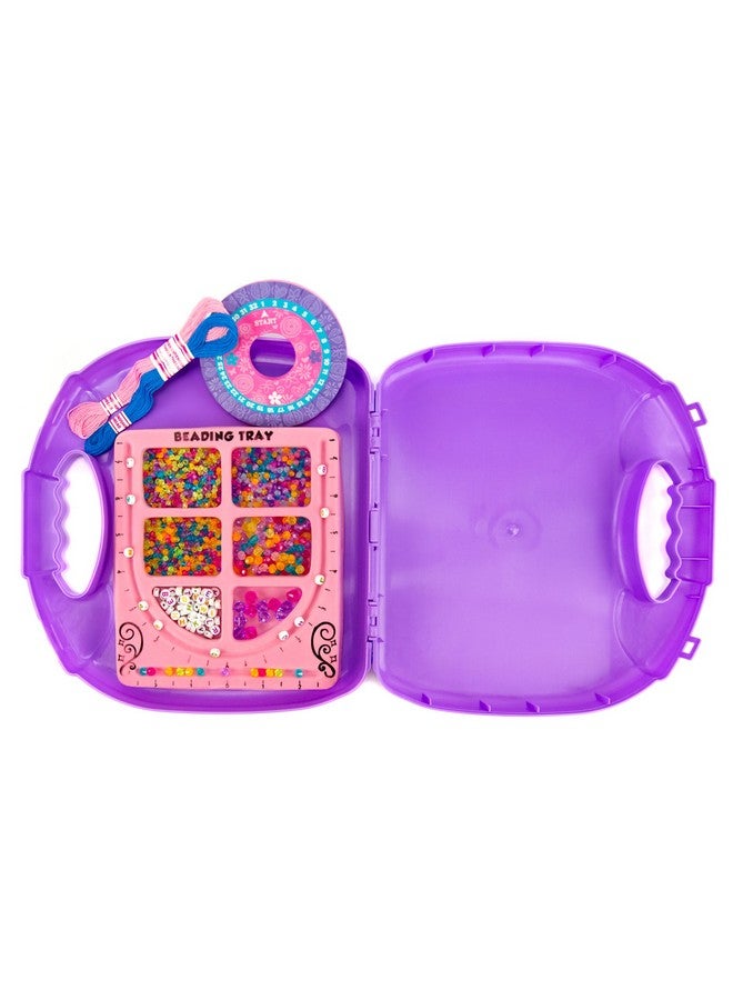 Just My Style Just My Style My Very Own Jewelry Studio, Personalized Bracelet Making Kit With 1700+ Beads, Bead Kit Great for On-The-Go, Travel DIY Custom Accessories for Ages 6, 7, 8, 9 - Image 4