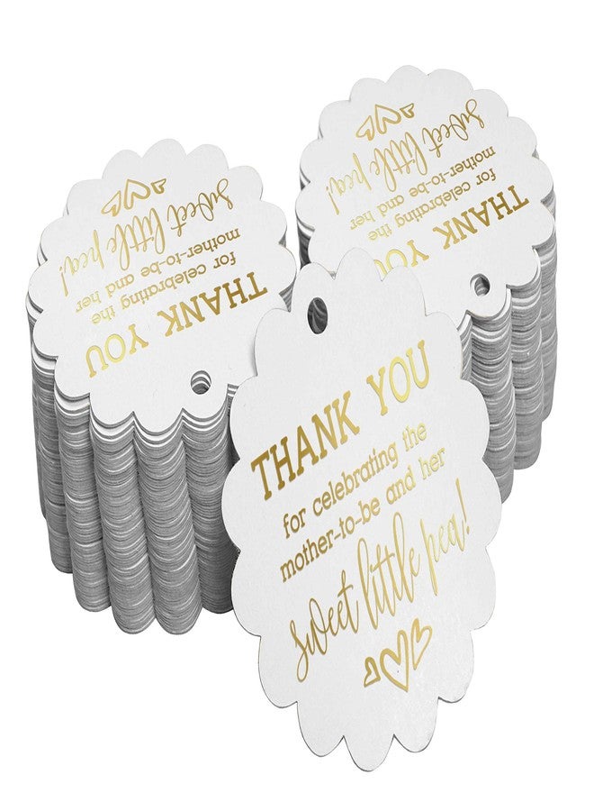Inkdotpot Pack of 100 Gold Foil Paper Tags Thank You for Celebrating The Mother to Be Baby Shower Favor Hang Tags - Image 1