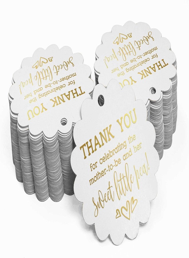 Inkdotpot Pack of 100 Gold Foil Paper Tags Thank You for Celebrating The Mother to Be Baby Shower Favor Hang Tags - Image 2