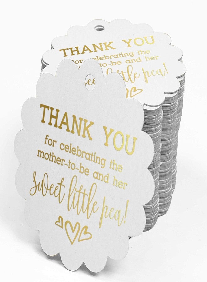 Inkdotpot Pack of 100 Gold Foil Paper Tags Thank You for Celebrating The Mother to Be Baby Shower Favor Hang Tags - Image 4