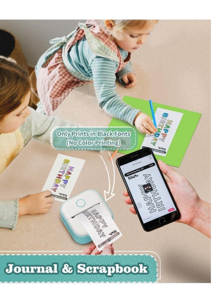 phomemo Wireless Sticker Label Maker - Portable Thermal Label Printer - Mini Printer Compatible with Android and iOS - Bluetooth Label Maker for Study, Work, Office, Kitchen, DIY, Gifts（white+green） - Image 2