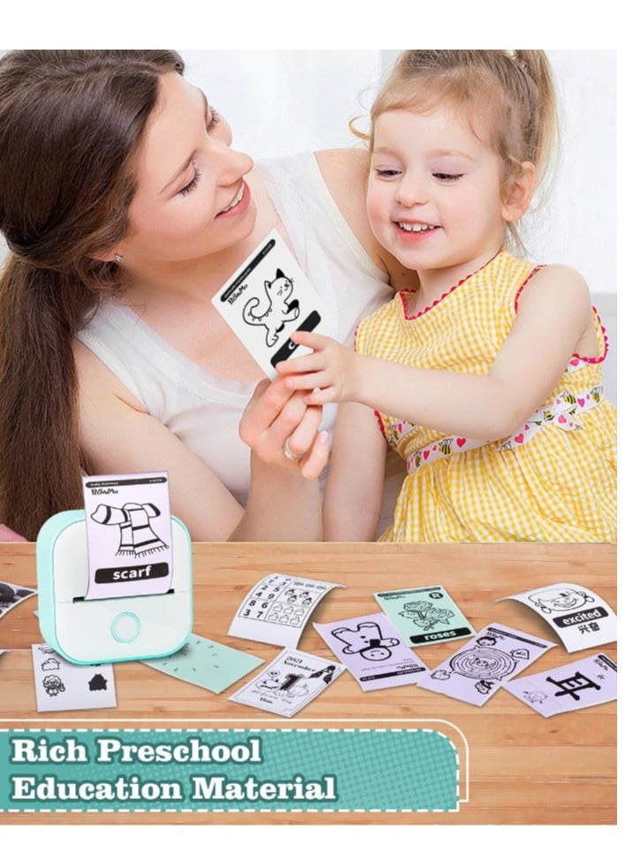 phomemo Wireless Sticker Label Maker - Portable Thermal Label Printer - Mini Printer Compatible with Android and iOS - Bluetooth Label Maker for Study, Work, Office, Kitchen, DIY, Gifts（white+green） - Image 4