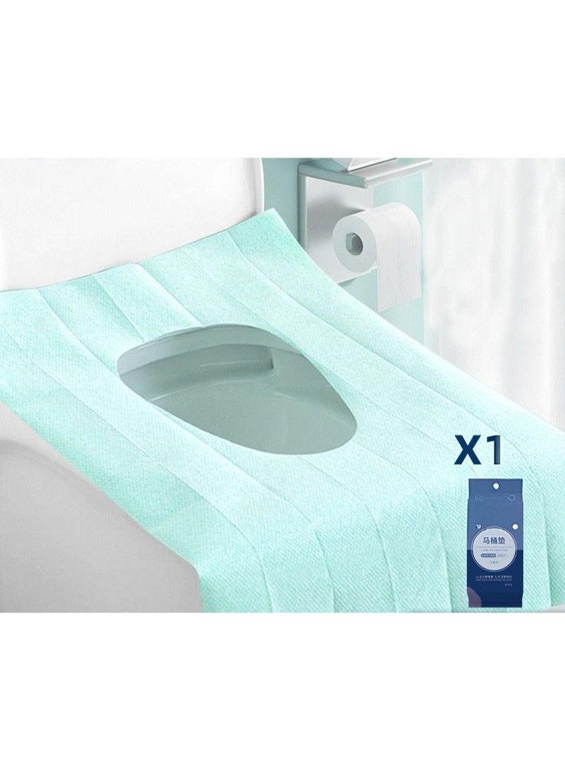 Kawkab 10 disposable toilet seat covers, convenient to carry when traveling outdoors, adhesive seat covers, thickened wood pulp paper material, waterproof and stain-resistant, suitable for men, women, and children of all ages, a must-have for travel. - Image 1
