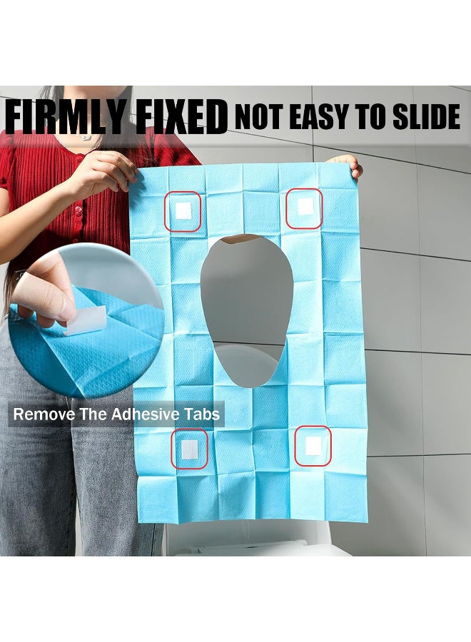 Kawkab 10 disposable toilet seat covers, convenient to carry when traveling outdoors, adhesive seat covers, thickened wood pulp paper material, waterproof and stain-resistant, suitable for men, women, and children of all ages, a must-have for travel. - Image 3