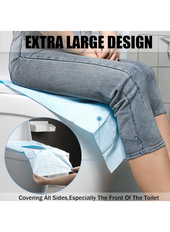Kawkab 10 disposable toilet seat covers, convenient to carry when traveling outdoors, adhesive seat covers, thickened wood pulp paper material, waterproof and stain-resistant, suitable for men, women, and children of all ages, a must-have for travel. - Image 4