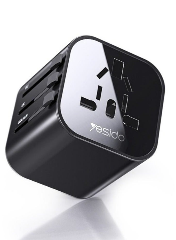 Yesido MC-09 Multi-function Universal Travel Adapter Plug (Black) - Image 1