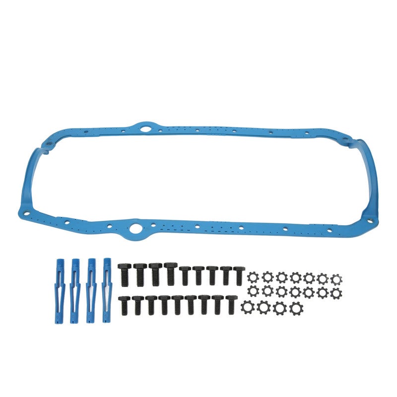 Engine Oil Pan Gasket Set: Steel Core Rubber Construction, Durable Anti-Rust Design - OEM OS34510T Fit, Perfect Replacement for Chevy SBC 305 350 327 Engines 1955-1985 - Image 3